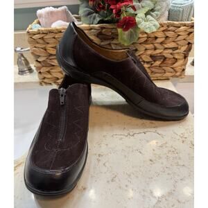 Naturalizer Women’s Leather Slip On Shoes Almena 10M Brown Zip On Top Preowned